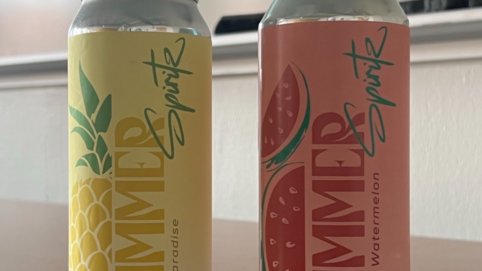 Summer Spiritz cans, Piña Paradise and Wasted Watermelon