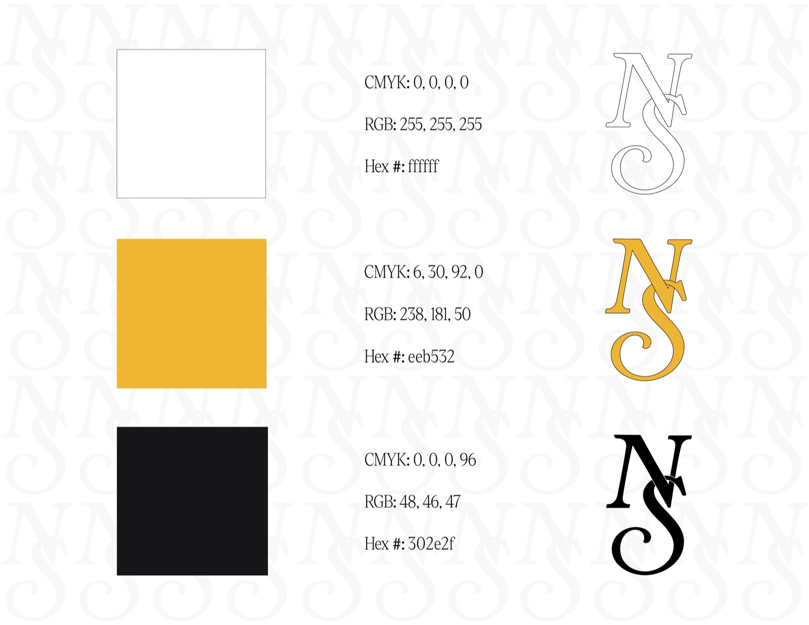 Brand colour system with monogram variants